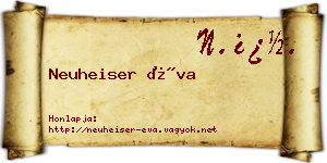Neuheiser Éva névjegykártya